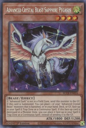 Advanced Crystal Beast Sapphire Pegasus - BLCR-EN016 - Secret Rare - 1st Edition available at 401 Games Canada