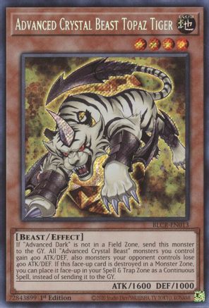 Advanced Crystal Beast Topaz Tiger - BLCR-EN013 - Secret Rare - 1st Edition available at 401 Games Canada