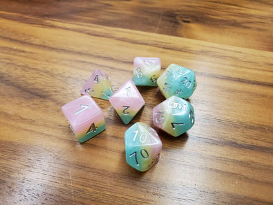 Adventure Dice - 7 Piece Set - Fairy Floss available at 401 Games Canada