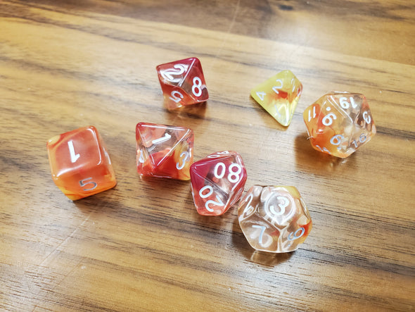 Adventure Dice - 7 Piece Set - Flame On! available at 401 Games Canada