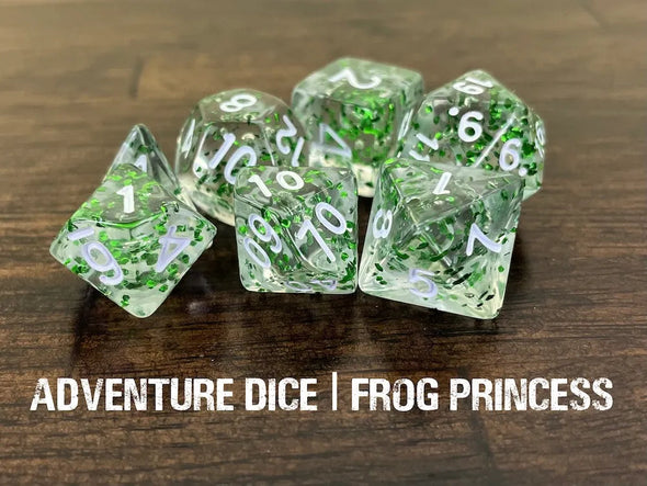 Adventure Dice - 7 Piece Set - Frog Princess available at 401 Games Canada