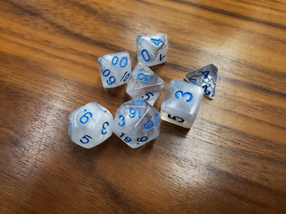 Adventure Dice - 7 Piece Set - Hoar Frost available at 401 Games Canada