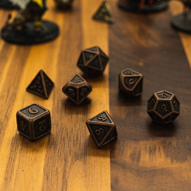 Adventure Dice - 7 Piece Set - Metal - Ancient Bronze available at 401 Games Canada