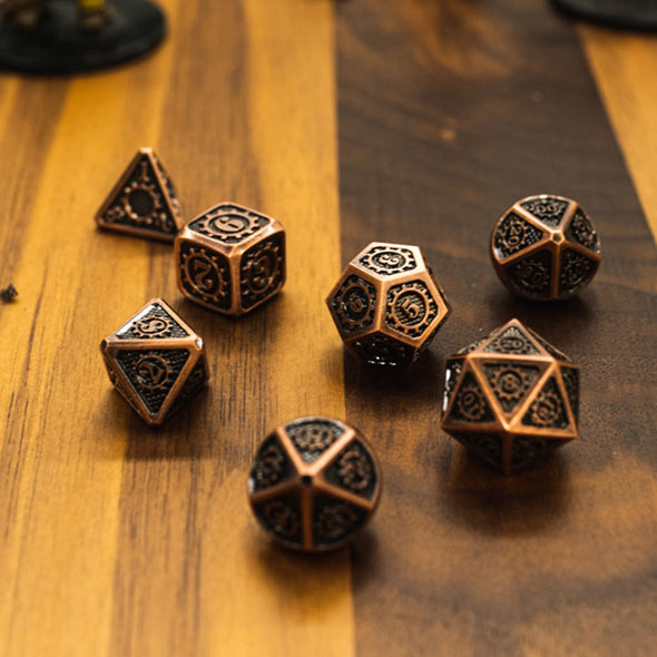 Adventure Dice - 7 Piece Set - Metal - Clockworks available at 401 Games Canada