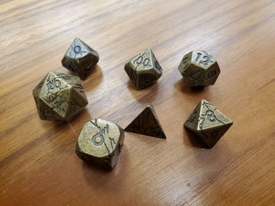 Adventure Dice - 7 Piece Set - Metal - Gold Vein available at 401 Games Canada