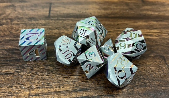 Adventure Dice - 7 Piece Set - Metal - Mother of Pearl available at 401 Games Canada