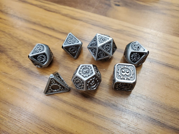 Adventure Dice - 7 Piece Set - Metal - Steampunk Willie available at 401 Games Canada