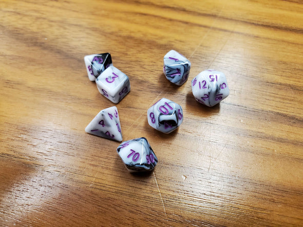 Adventure Dice - 7 Piece Set - Mini - Purple Rhino available at 401 Games Canada