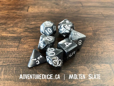 Adventure Dice - 7 Piece Set - Molten Slate available at 401 Games Canada