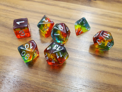 Adventure Dice - 7 Piece Set - Nuclear Sunset available at 401 Games Canada