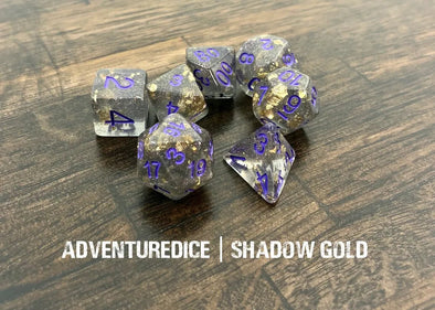 Adventure Dice - 7 Piece Set - Shadow Gold available at 401 Games Canada