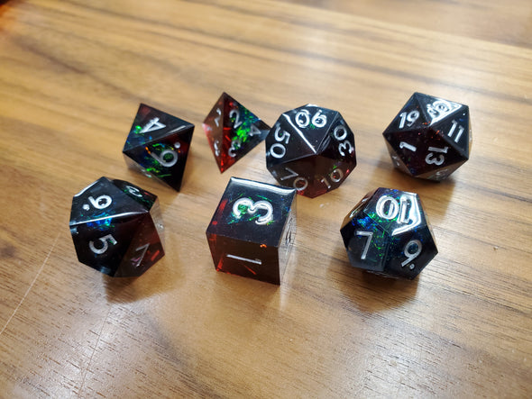 Adventure Dice - 7 Piece Set - Sharp Edge - Black Forest Nightmare available at 401 Games Canada