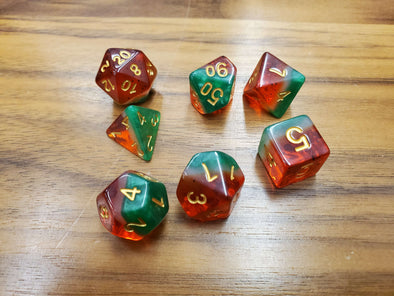 Adventure Dice - 7 Piece Set - Sliced Watermelon available at 401 Games Canada