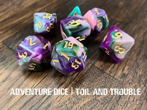 Adventure Dice - 7 Piece Set - Toil and Trouble available at 401 Games Canada