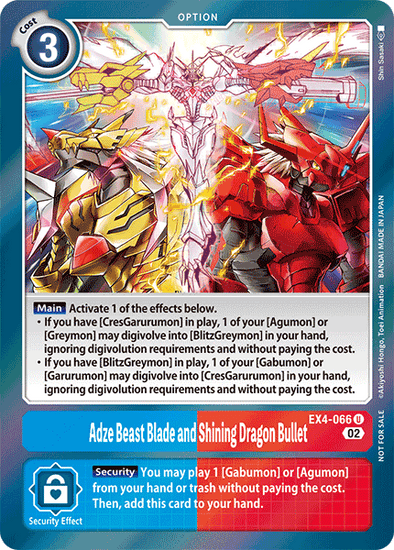 Adze Beast Blade and Shining Dragon Bullet (Alternate Art) - EX4-066 - Uncommon available at 401 Games Canada