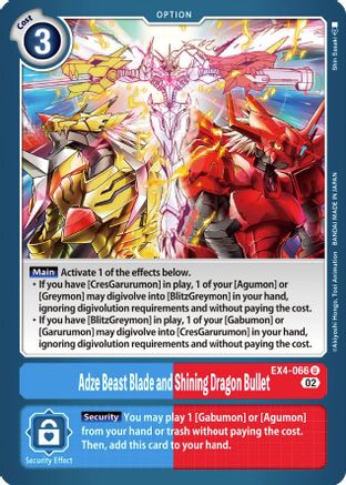 Adze Beast Blade and Shining Dragon Bullet - EX4-066 - Uncommon available at 401 Games Canada