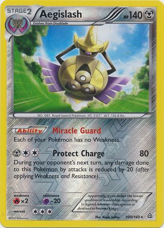 Aegislash - 100/160 - Holo Rare - Reverse Holo available at 401 Games Canada