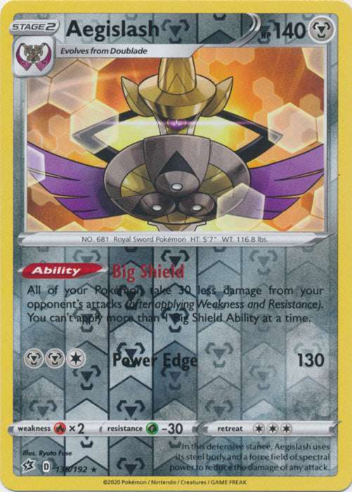 Aegislash - 135/192 - Rare - Reverse Holo available at 401 Games Canada