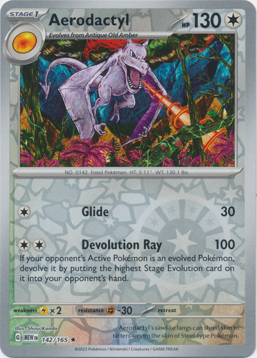 Aerodactyl - 142/165 - Rare - Reverse Holo available at 401 Games Canada