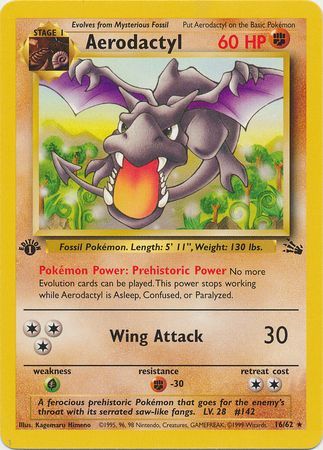 Aerodactyl - 16/62 - Rare - 1st Edition available at 401 Games Canada