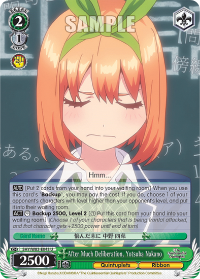 After Much Deliberation, Yotsuba Nakano - 5HY/W83-E043 - Uncommon available at 401 Games Canada