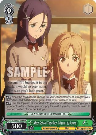 After School Together, Misumi & Asuna - SAO/S100-E034 - Uncommon available at 401 Games Canada