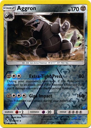 Aggron - 125/214 - Rare - Reverse Holo available at 401 Games Canada