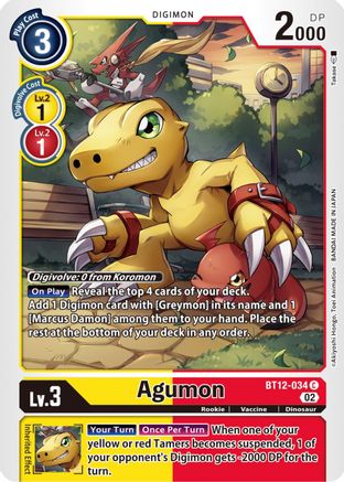 Agumon - BT12-034 - Common available at 401 Games Canada