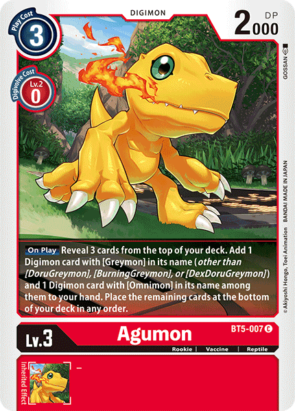 Agumon - BT5-007 - Common available at 401 Games Canada