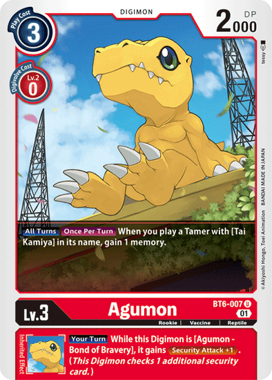 Agumon - BT6-007 - Uncommon available at 401 Games Canada