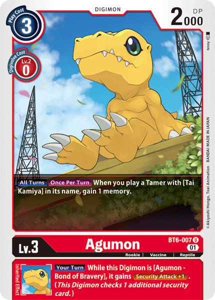 Agumon - BT6-007 - Uncommon available at 401 Games Canada