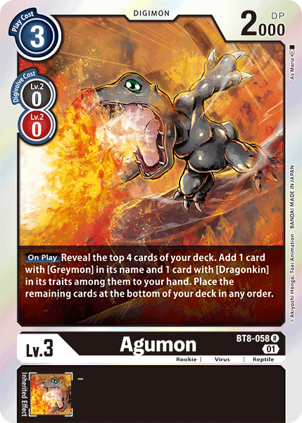 Agumon - BT8-058 - Rare available at 401 Games Canada