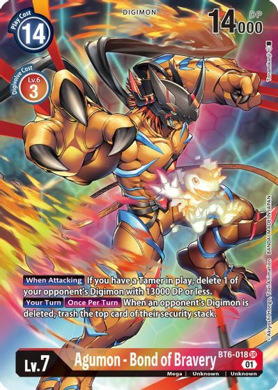 Agumon - Bond of Bravery (Alternate Art) - BT6-018 - Super Rare available at 401 Games Canada