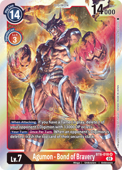 Agumon - Bond of Bravery - BT6-018 - Super Rare available at 401 Games Canada