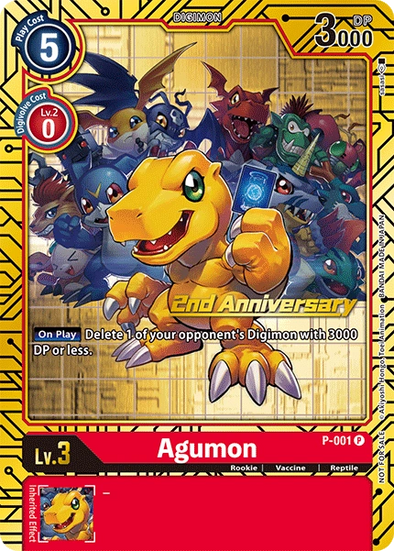 Agumon - P-001 (2nd Anniversary Card Set) - P-001 - Promo available at 401 Games Canada