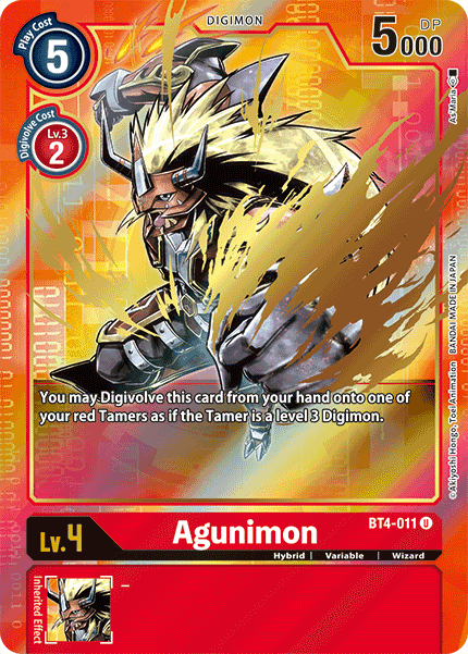 Agunimon (Alternate Art) - BT4-011 - Uncommon available at 401 Games Canada