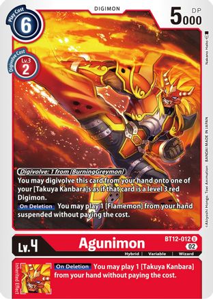 Agunimon - BT12-012 - Uncommon available at 401 Games Canada