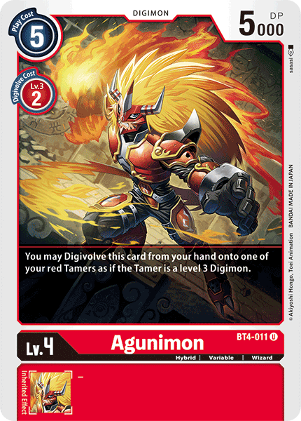 Agunimon - BT4-011 - Uncommon available at 401 Games Canada