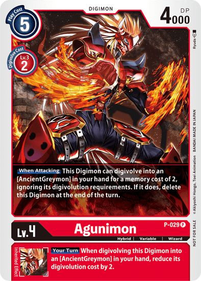 Agunimon - P-029 - Promo available at 401 Games Canada