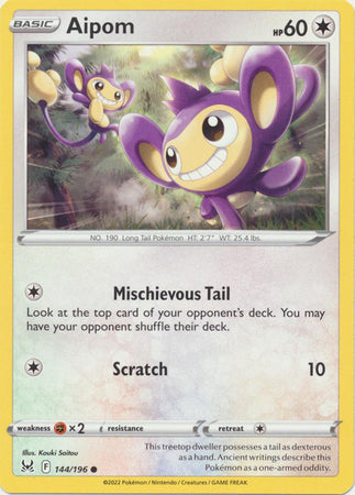 Aipom - 144/196 - Common available at 401 Games Canada