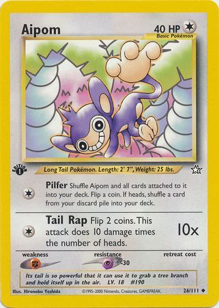 Aipom - 26/111 - Uncommon - 1st Edition available at 401 Games Canada