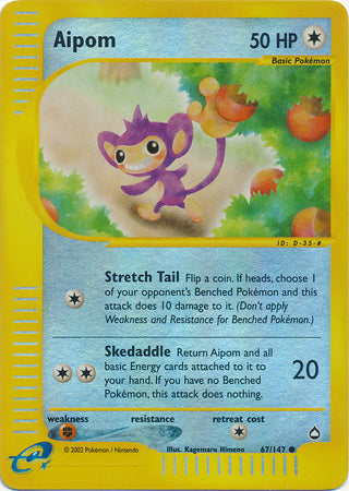 Aipom - 67/147 - Common - Reverse Holo available at 401 Games Canada
