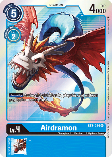 Airdramon (Box Topper) - BT3-024 - Uncommon available at 401 Games Canada