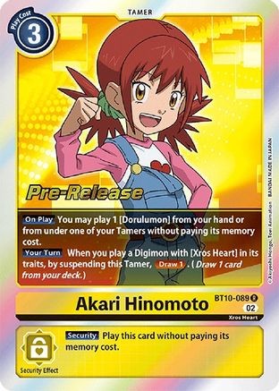 Akari Hinomoto (Prerelease Promo) - BT10-089 - Rare available at 401 Games Canada