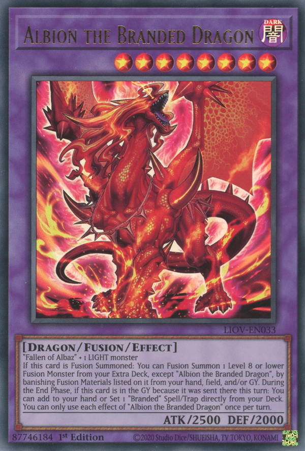 Albion the Branded Dragon - LIOV-EN033 - Ultra Rare - 1st Edition available at 401 Games Canada