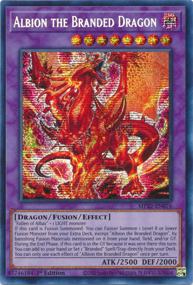 Albion the Branded Dragon - MP22-EN076 - Prismatic Secret Rare - 1st Edition available at 401 Games Canada