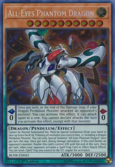 All-Eyes Phantom Dragon - BLHR-EN043 - Secret Rare - 1st Edition available at 401 Games Canada