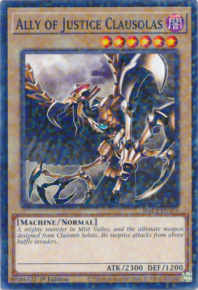 Ally of Justice Clausolas - HAC1-EN076 - Duel Terminal Normal Parallel Rare available at 401 Games Canada