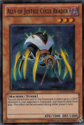 Ally of Justice Cycle Reader - HA03-EN052 - Super Rare - Unlimited available at 401 Games Canada