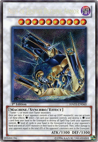 Ally of Justice Decisive Armor - HA03-EN060 - Secret Rare - 1st Edition available at 401 Games Canada